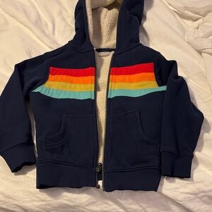 Hanna Andersson Navy Hoodie with Colorful Stripes